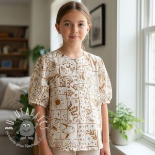 Tessuto di cotone Boho off white