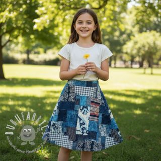 Tessuto di cotone TWILL DENIM Mix print design B