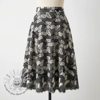 Tessuto di cotone EMBROIDERY Amia black