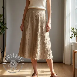 Tessuto di cotone con lino Vintage Fringe Stripe naturals