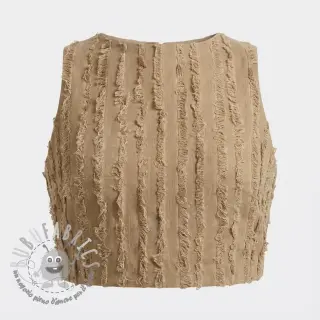 Tessuto di cotone con lino Vintage Fringe Stripe naturals