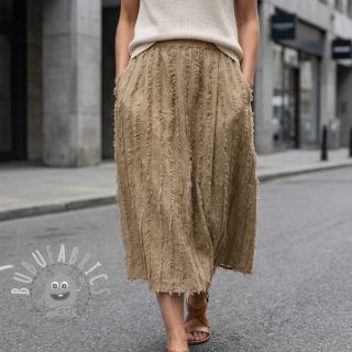 Tessuto di cotone con lino Vintage Fringe Stripe naturals