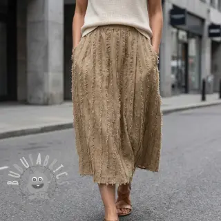 Tessuto di cotone con lino Vintage Fringe Stripe naturals