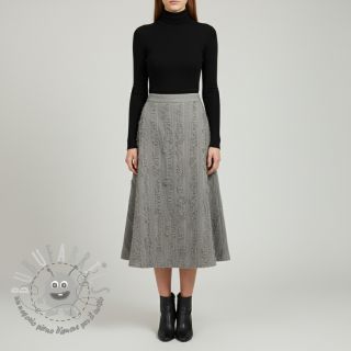 Tessuto di cotone con lino Vintage Fringe Stripe grey