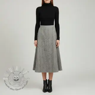 Tessuto di cotone con lino Vintage Fringe Stripe grey