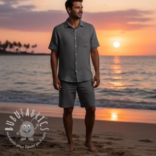 Tessuto di cotone con lino PREMIUM dark grey