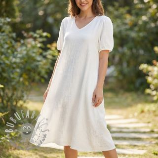 Tessuto di cotone STRETCH Baby off white