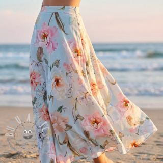 Tessuto di cotone SATIN Oahu green digital print