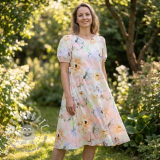 Tessuto di cotone SATIN Oahu pink digital print