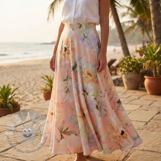 Tessuto di cotone SATIN Oahu pink digital print