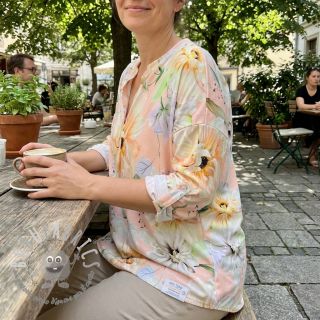 Tessuto di cotone SATIN Oahu pink digital print