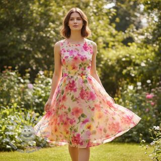 Tessuto di cotone SATIN Kauai pink digital print