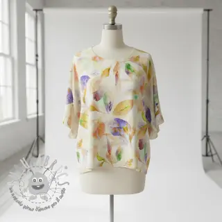 Tessuto di cotone SATIN Hawaii yellow digital print
