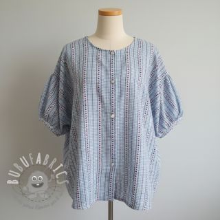 Tessuto di cotone JACQUARD Hearts light blue