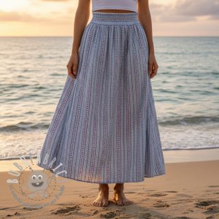 Tessuto di cotone JACQUARD Hearts light blue