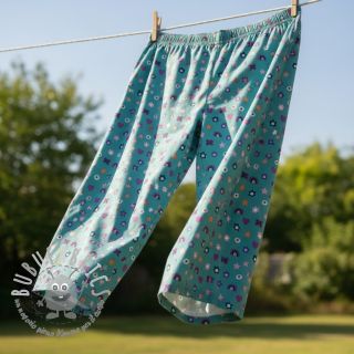 Tessuto di cotone Love light petrol