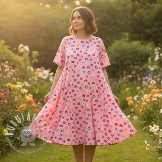 Tessuto di cotone Love pink