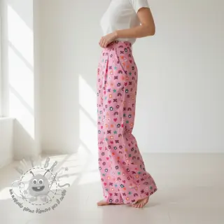 Tessuto di cotone Love pink