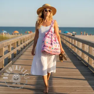 Tessuto di cotone Love dream pink