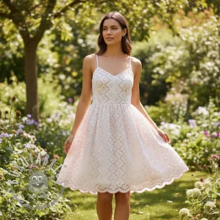 Tessuto di cotone EMBROIDERY Lilian rose