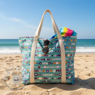 Tessuto di cotone Love dream light petrol