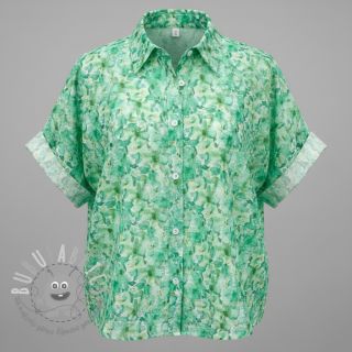 Tessuto di cotone EMBROIDERY Viola green digital print