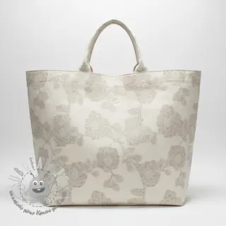 Tessuto di cotone con lino JACQUARD Peony flowers