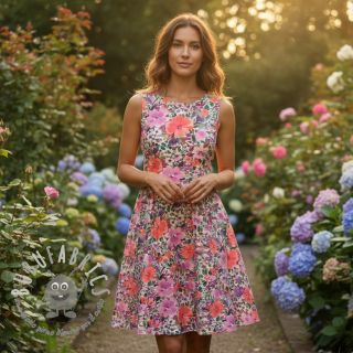 Tessuto di cotone Expession flowers digital print