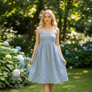 Tessuto di cotone Brigitte pervenche