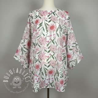 Tessuto di cotone Meadow white digital print