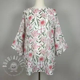 Tessuto di cotone Meadow white digital print