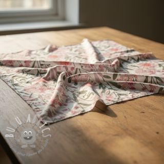 Tessuto di cotone Meadow white digital print