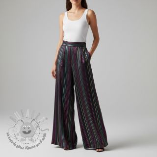 Tessuto di cotone LUREX stripes navy