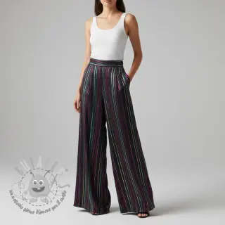 Tessuto di cotone LUREX stripes navy