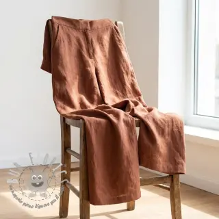 Tessuto di cotone con lino chestnut
