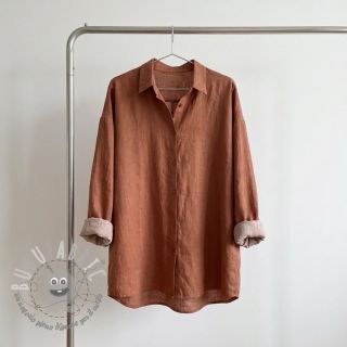 Tessuto di cotone con lino chestnut