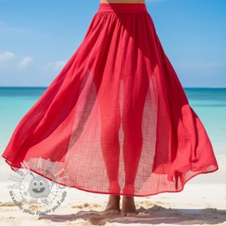 Tessuto di cotone con lino marlboro red