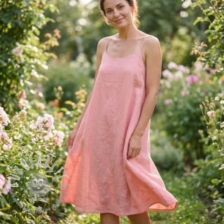 Tessuto di cotone con lino salmon