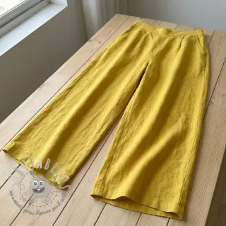 Tessuto di cotone con lino ochre
