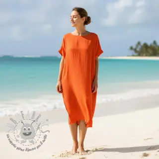 Tessuto di cotone con lino orange