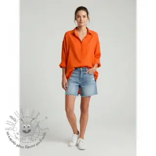 Tessuto di cotone con lino orange