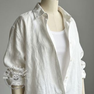 Tessuto di cotone con lino off white