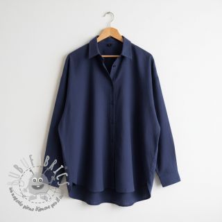 Tessuto di cotone con lino marine