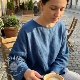 Tessuto di cotone con lino jeans