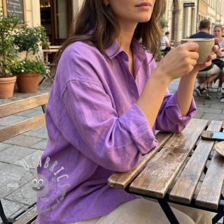 Tessuto di cotone con lino dark lilac