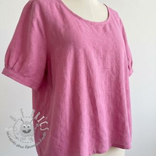 Tessuto di cotone con lino dark pink