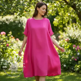 Tessuto di cotone con lino fuchsia