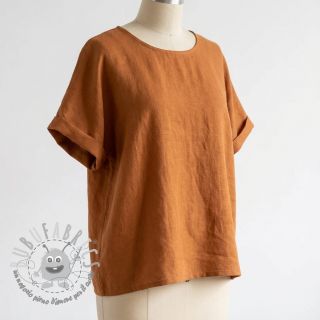 Tessuto di cotone con lino cognac