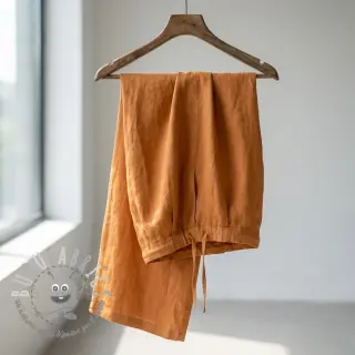 Tessuto di cotone con lino cognac