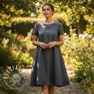 Tessuto di cotone con lino dark grey